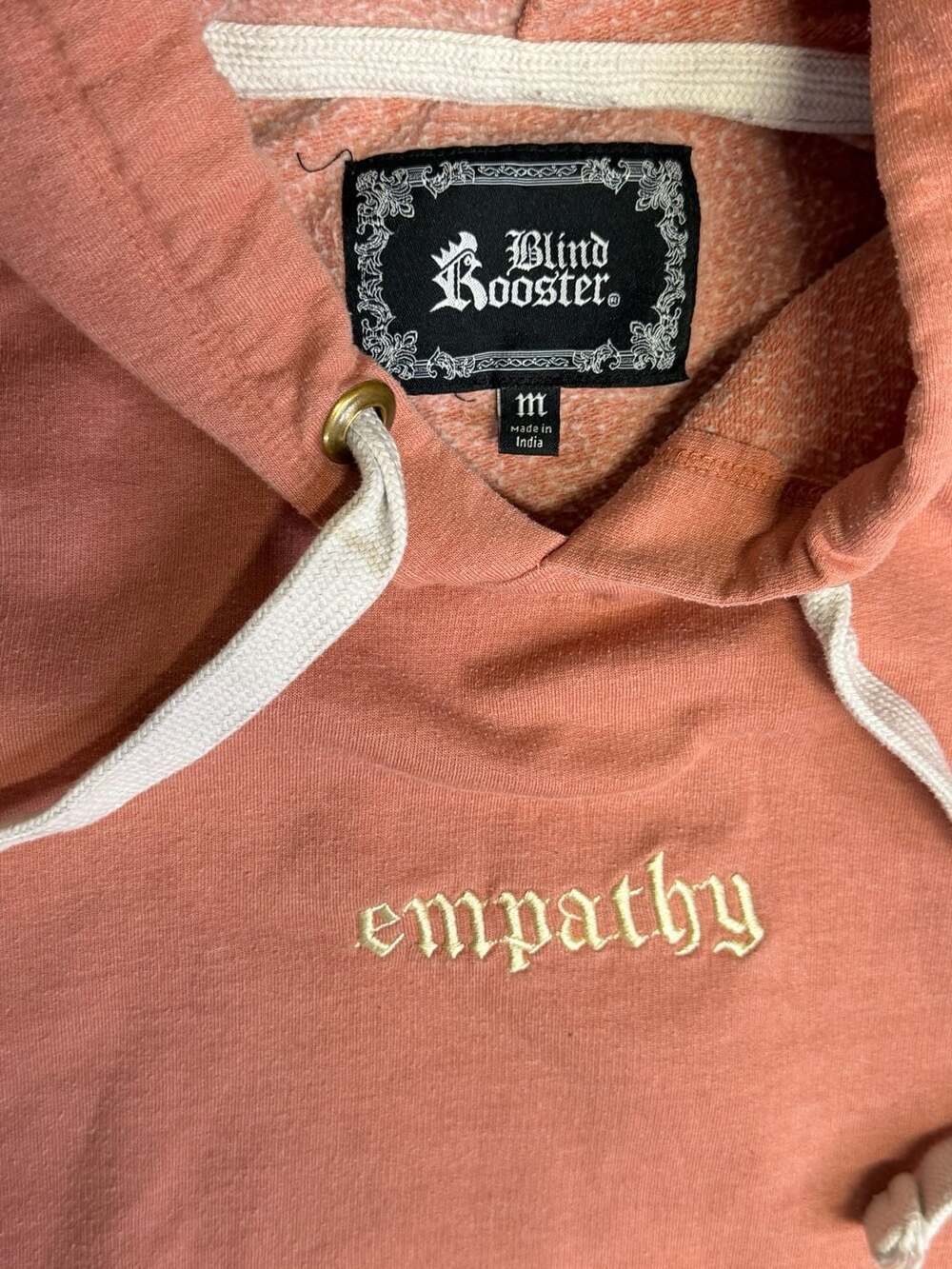 Blind Rooster Empathy Floral Embroidered Hoodie Size M - Picture 2 of 4